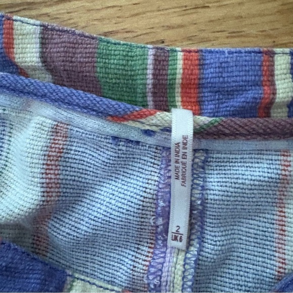 Free People La Paz Striped Cotton Crops Size 2 - Picture 3 of 7